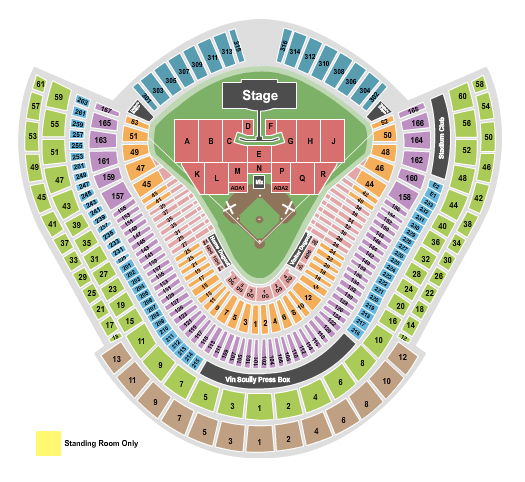 Dodger Stadium P!nk Seating Chart